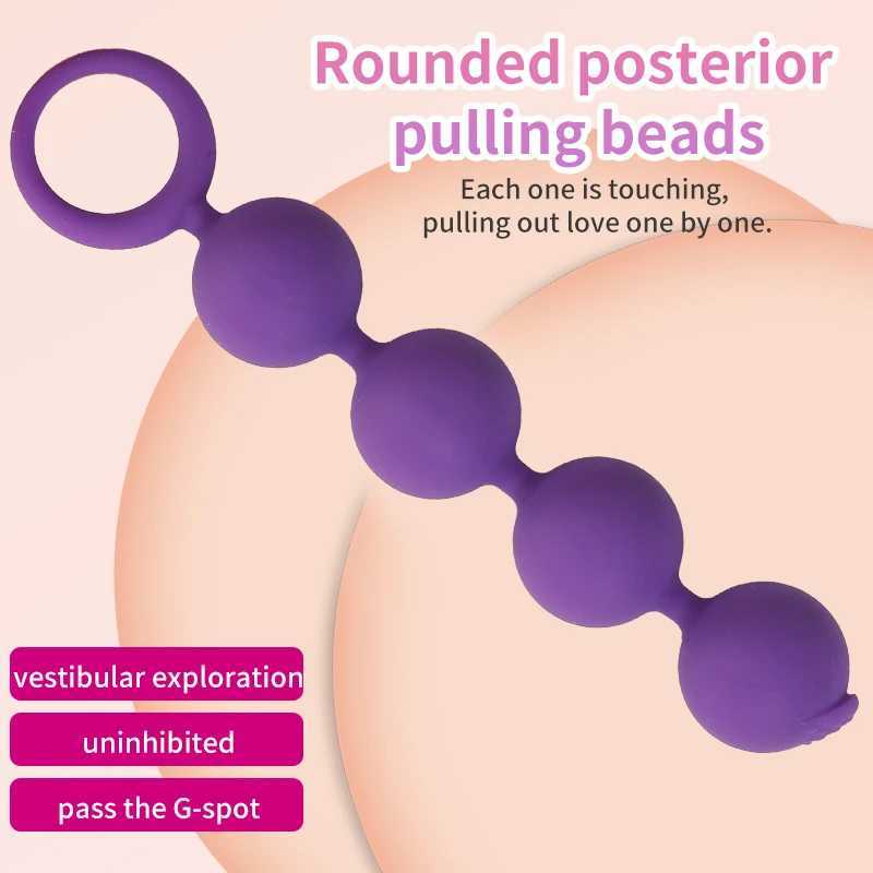 BDSM Silicone Big Anal Plug 4 Ball Anal Bead Anus Masturbation Butt Plug Erotic Flirt Sex Toy Prostate Massage for Men Women 18+ W250618