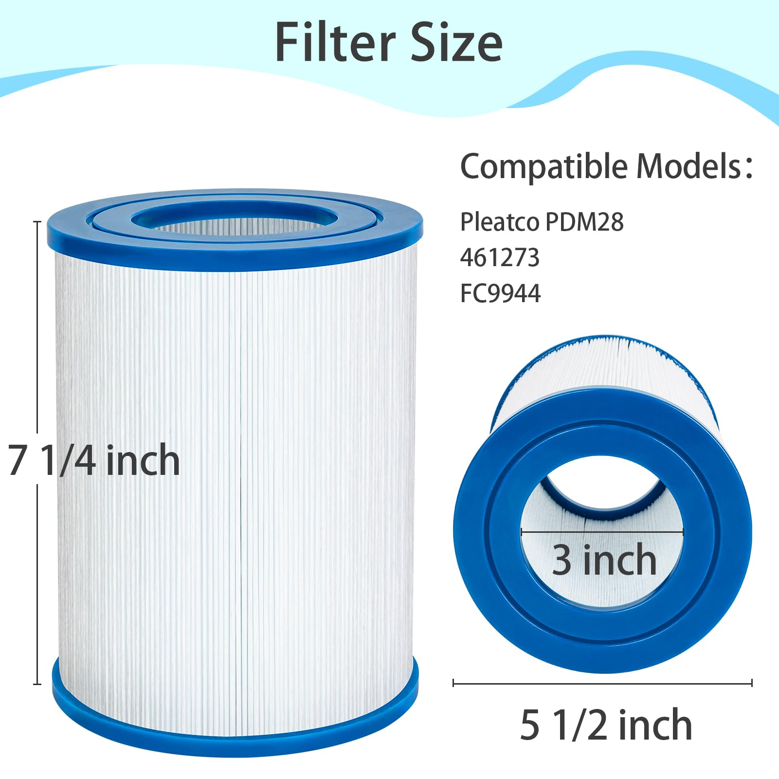 POOLPURE PDM28 Spa Filter Replaces Aquarest Dream Maker 461273 Hot Tub Filter