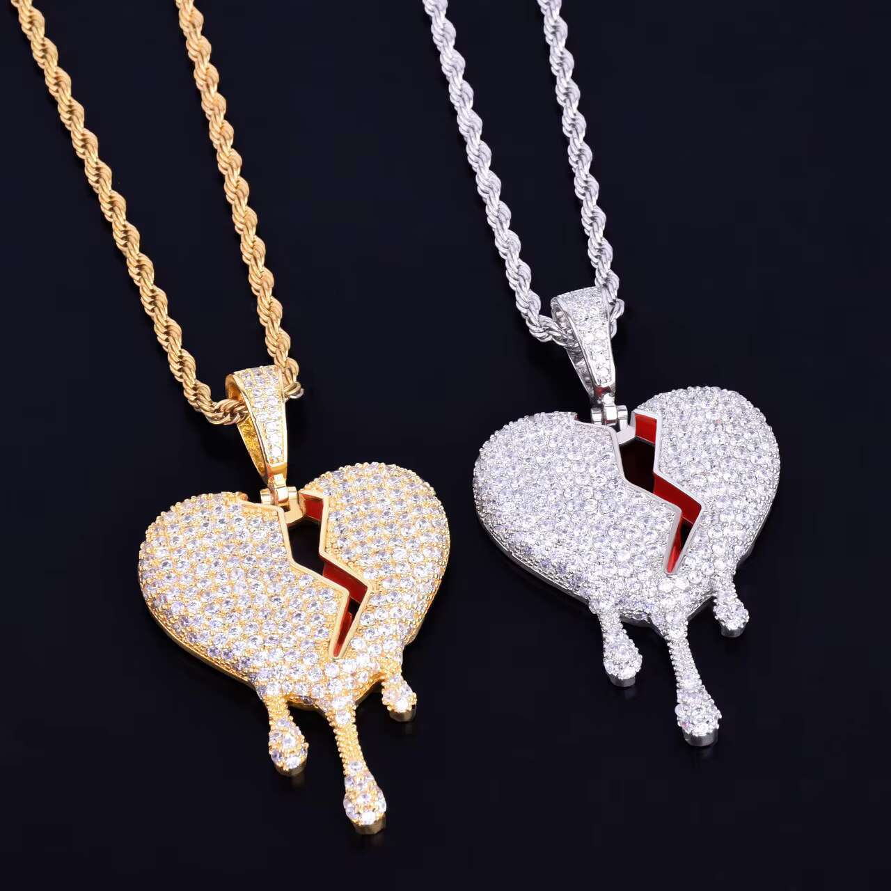 Elegant Rhodium Plated .925 Silver Chain Pendant Featuring Realistic Diamond-Like Sparkle