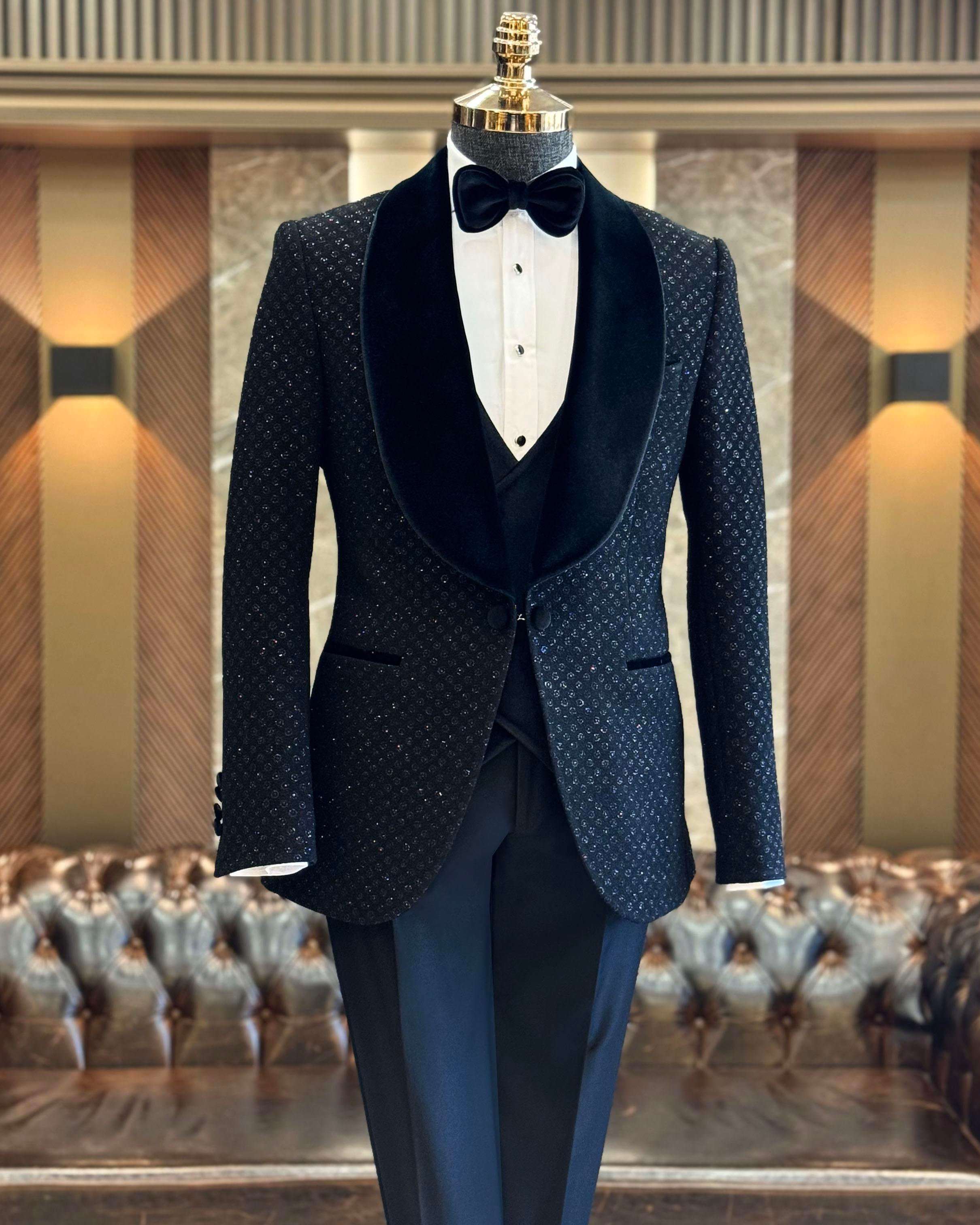New Fashion Tuxedo Suits For Men Slim Fit 3 Pieces Groom Wedding Dresses Customized Single Breasted trajes para hombre Tailor Custom Made