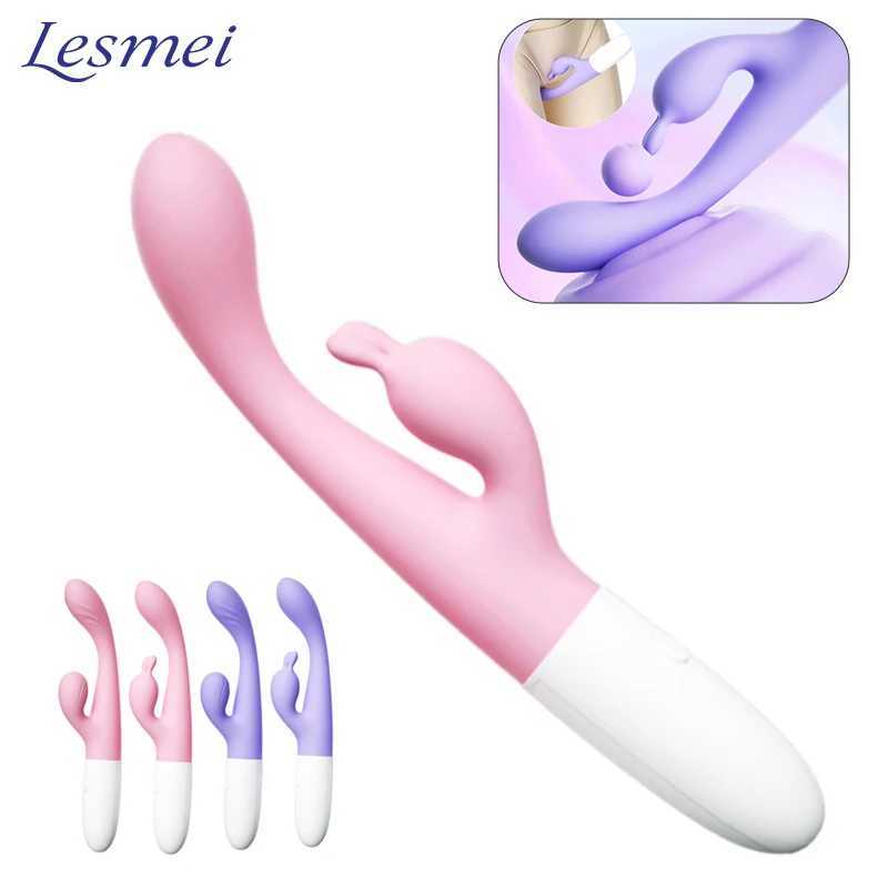 Powerful Double Head Rabbit Vibrators Vagina Clitoris Stimulator G-Spot Massager Sex Toys For Women Female Masturbator Sex Shop XJ250618