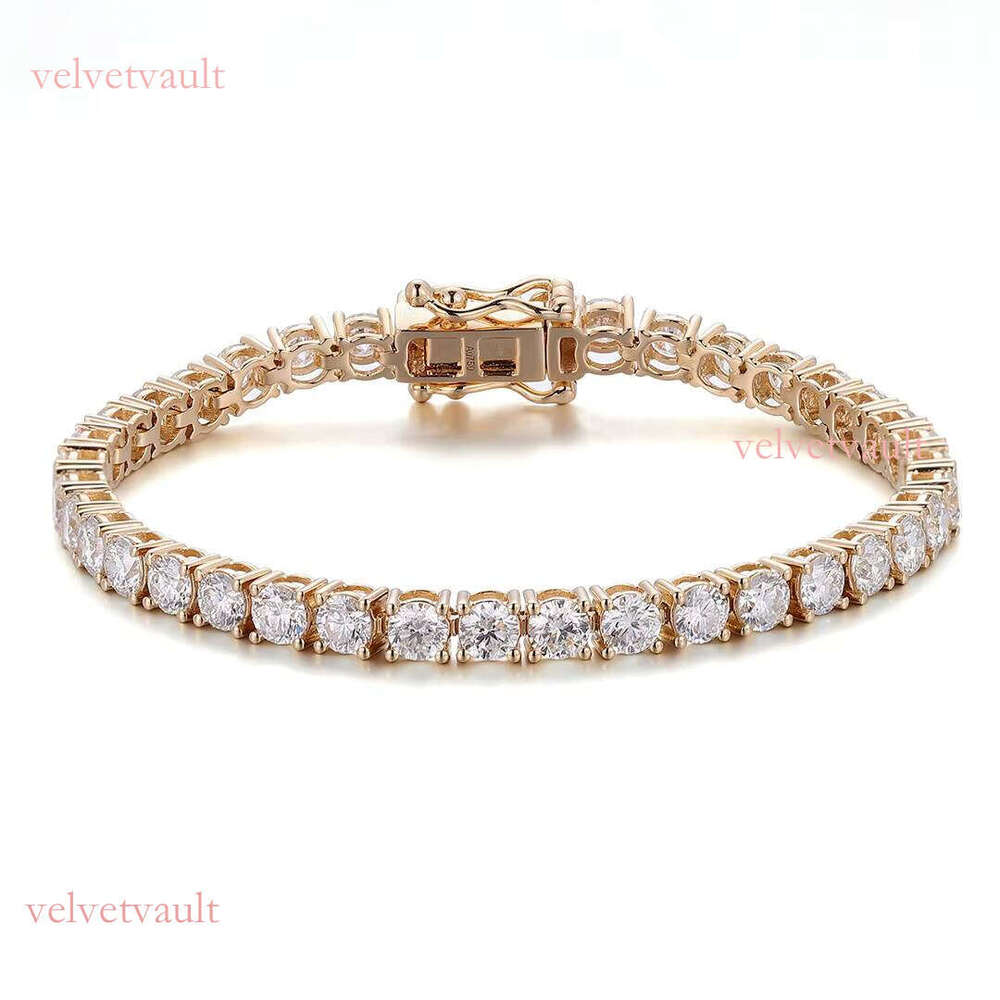 Gold Lab Growth Tennis Bracelet Igi Gia Round Cut Jewelry
