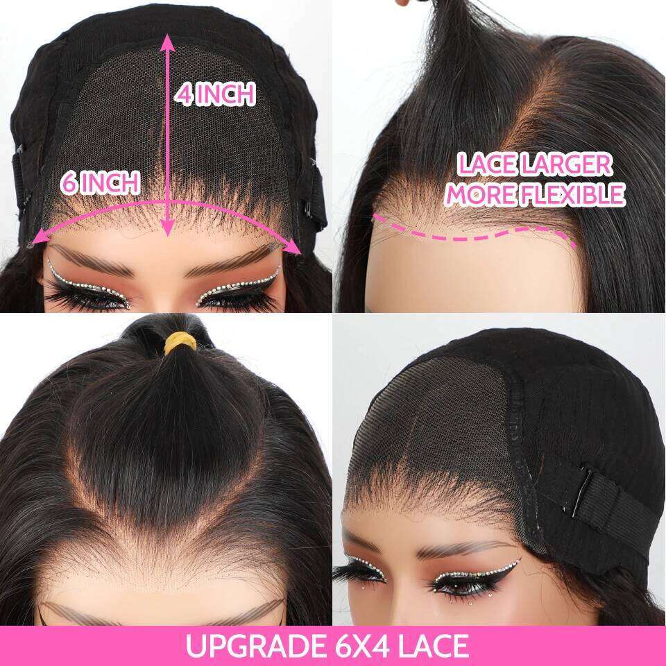 ISEE Human Hair Ready To Straight Glueless Preplucked Wear And Go HD Front Wigs PreCut Lace