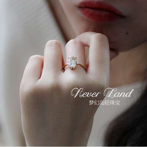 New High Imitation Natural Green Amethyst Antique Style Light Luxury High-end Ring Jewelry