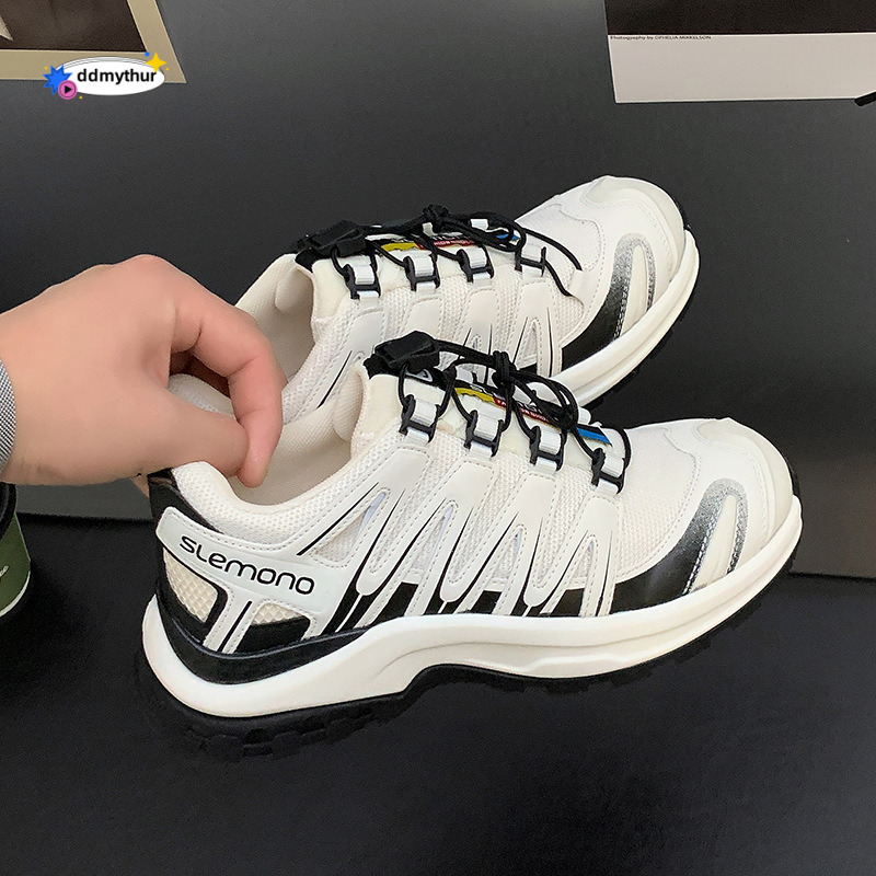 Women's 2023 Spring European Genuine Leather Lightweight Thick-Soled Platform Lace-Up Casual Dad Sneakers Sports Shoes ddmythur