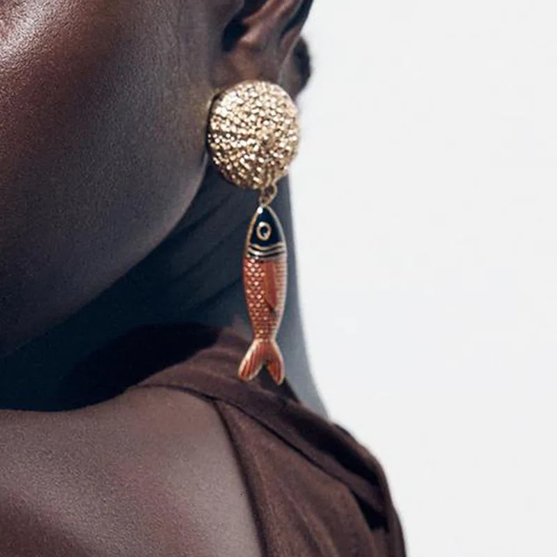 Fish Pendant Earrings Minimalist Style Bohemian Simple Fashion Earrings For Womens Summer Beach Holiday Female jewelry 250617