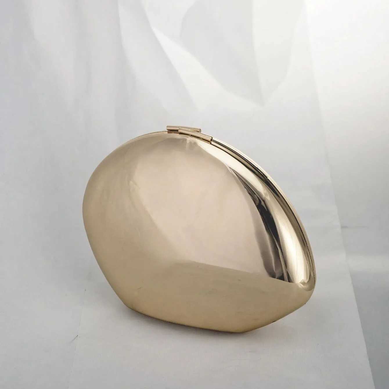 Shell Shape Mirrored Design Clutch Bag Gold Silver Women Evening Party Bag Cute Shiny Metal Shoulder Crossbody Bags Small Purse Z250618