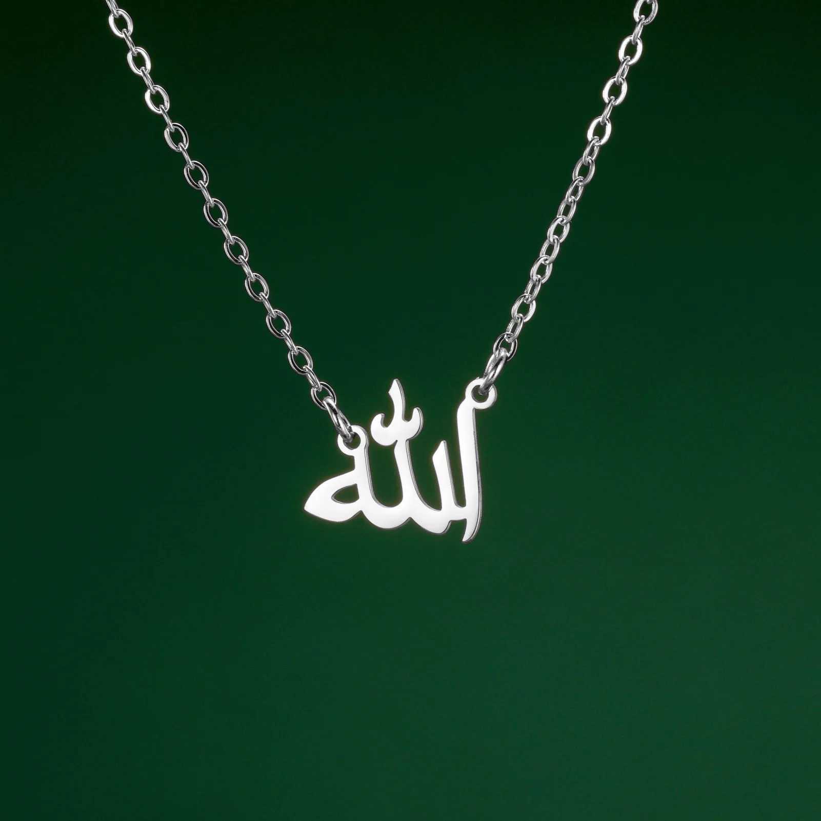 Jeshayuan Allah Necklace For Women Arabic Nameplate Muslim God Symbol Stainless Steel Choker Lucky Amulet Jewelry Gift W250618