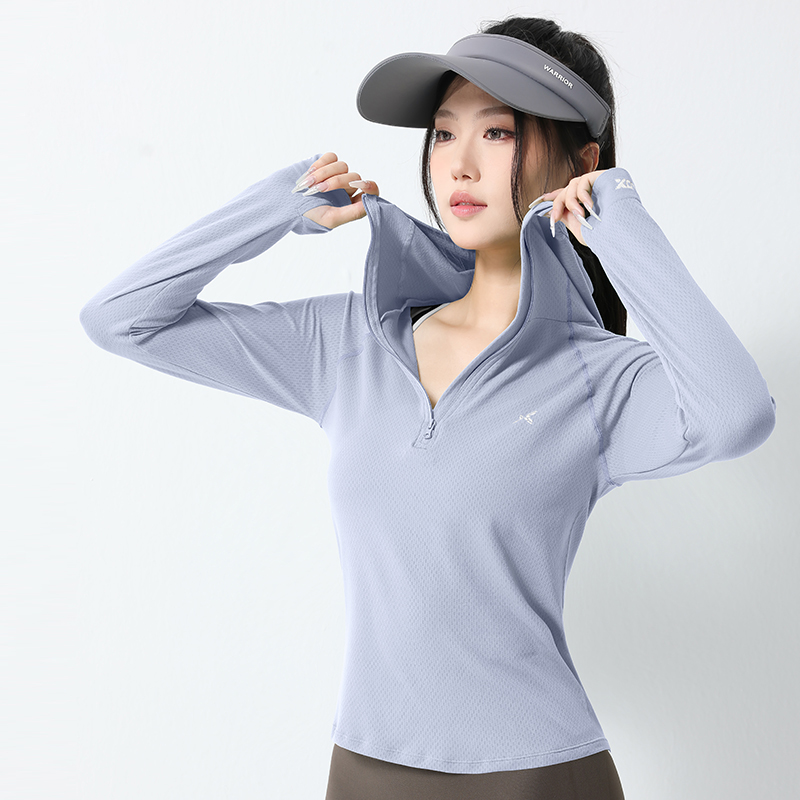 Moisture Wicking Womens Sports Pullover with Zipper - Long Sleeve Active Wear Hoodie