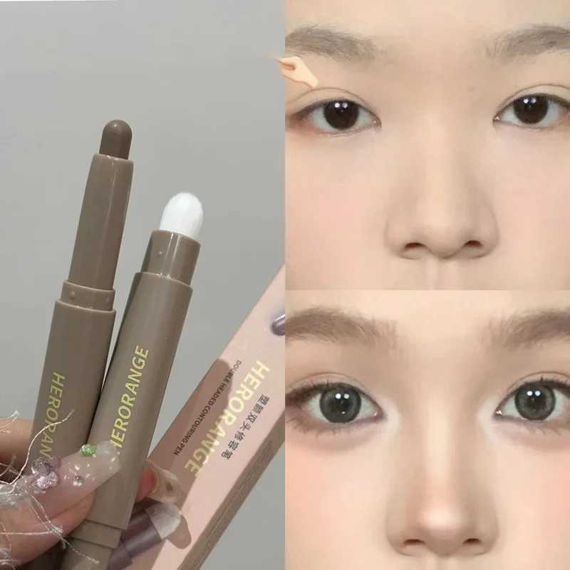 Nose Shadow Bronzers Contouring Makeup Pen Natural Gray Brown Three-dimensional Face Matte Shadow Stick Cream Contour With Brush XJ250618