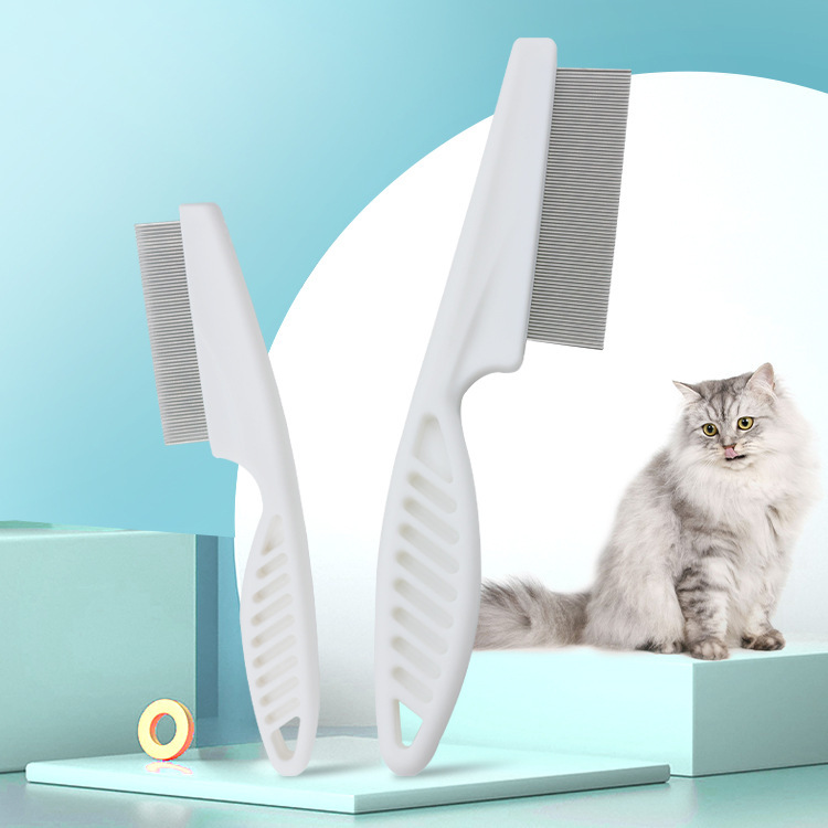 Pet comb Dog flea comb Cat flea removal comb Plastic dense tooth special comb Steel needle comb Hair removal comb