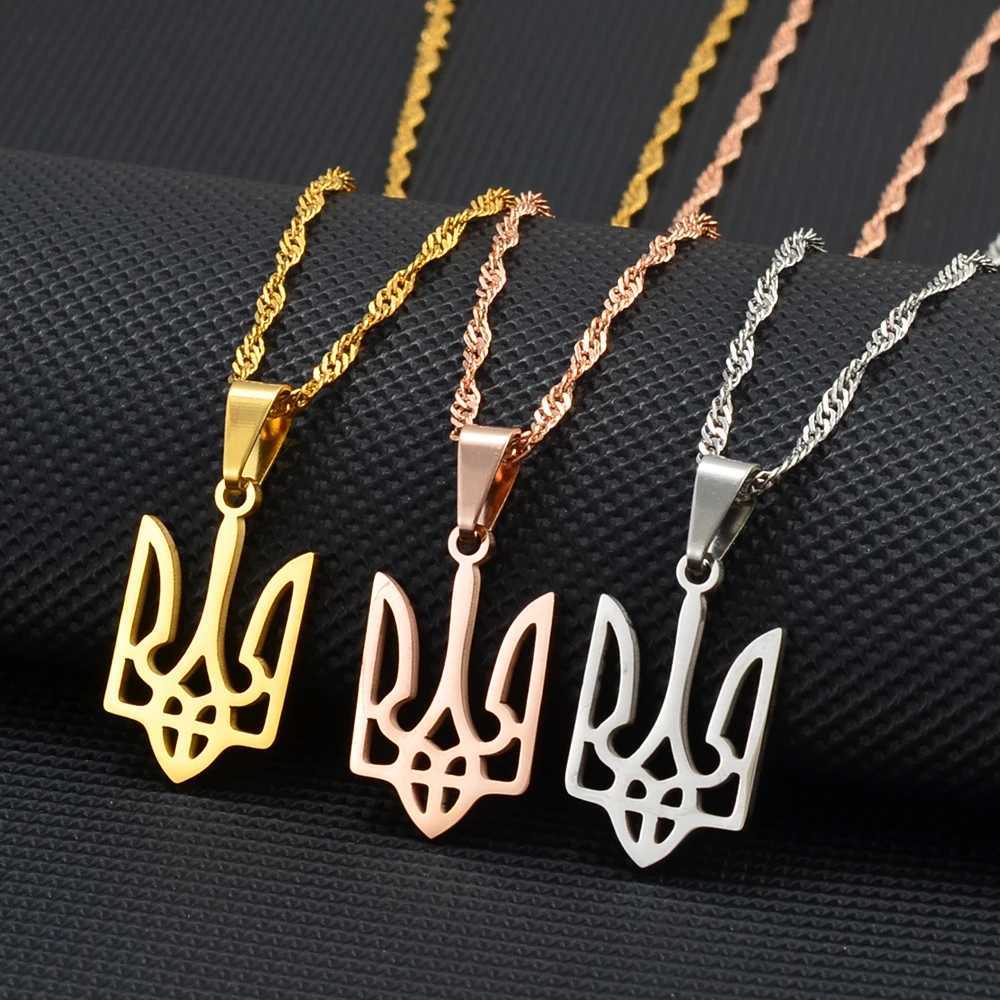 Anniyo Ukraine Flag Pendant Necklaces Ukrainian Jewelry Gold Color/Silver Color/Rose Gold Plated # 272821 W250618