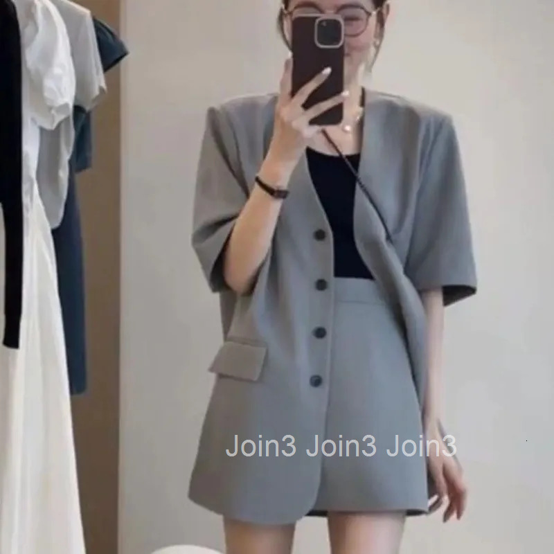 Short Sleeve Woman Outfit Kawaii 2 Pieces Sets For Women Office Suits Elegant Casual Cheap Clothing Korean Style Offers Luxury