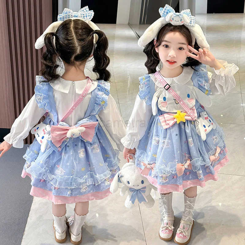 Sanrio Sanrio Hot Sell Sanrio Character Peripheral Melody Cinnamoroll Dress Girl Princess Dress Suit Halloween Dress Kawaii Girl Birthday Gift XJ25061