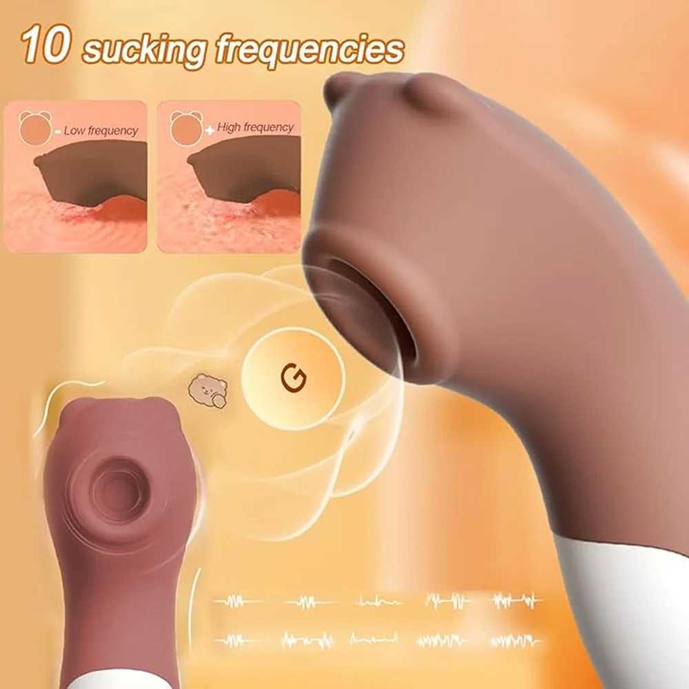 Sucking Bear Vibrator Adult Sex Toys for Women Clitoris Nipple Double Stimulation Waterproof Vibrator Female Adult Supplies W250618