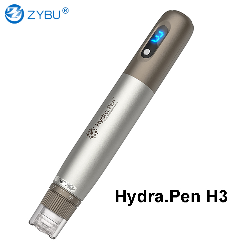 Wireless Hydra Pen H3 Derma Microneedle Machine HydraPen Professional Dermapen Microneedling Acid Applicator 6 Speed 2Pcs 12 Pins Needles Cartridges M