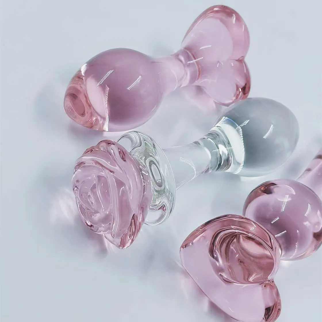 Pink Crystal Glass Anal Plug for Women Butt Plugs Penis Nightlife Anus Dildo Adult Masturbation Adult Gay Sex Toys Lover Gifts W250618