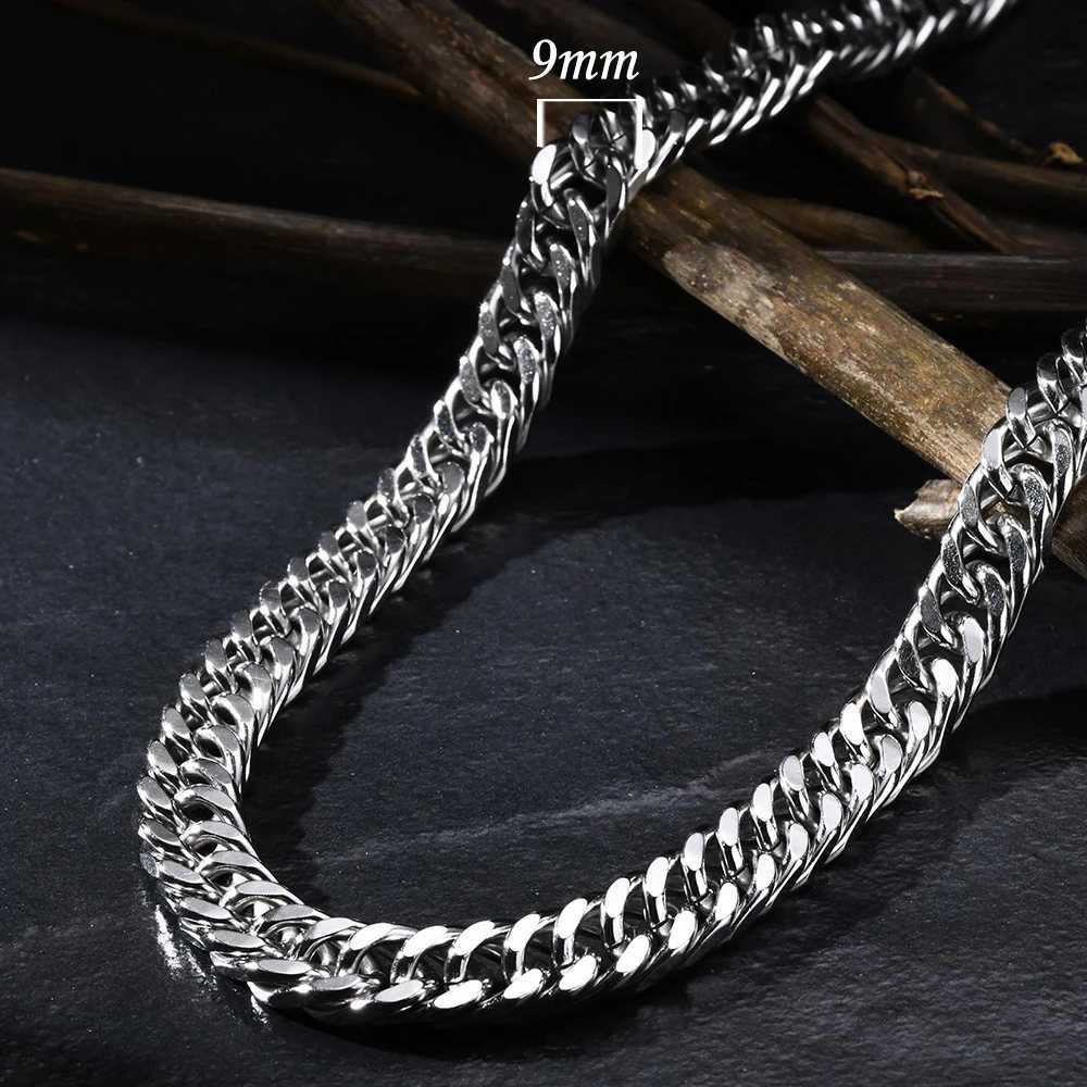 Vnox 3/5/7/9mm Thick Cuban Chain Necklaces for Men Women Simple Miami Curb Links Collar Waterproof Stainless Steel Unisex Chain W250618