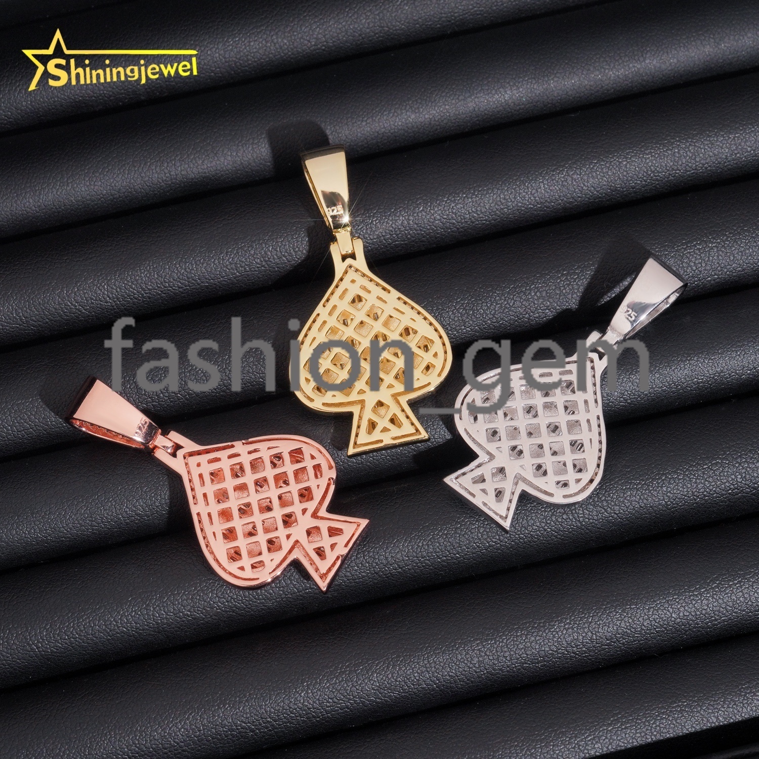 Ready to Ship Baguette Moissanite Shape Pendant 925 Sterling Silver GRA Moissanite Pendant Iced Out Diamond Jewelry