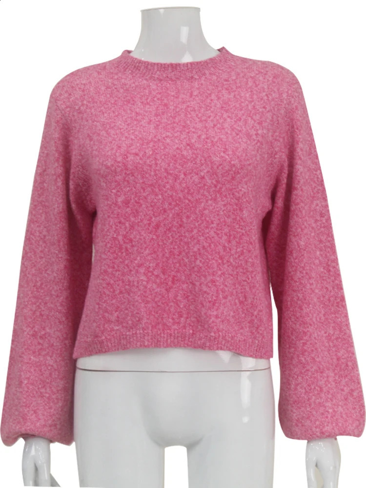 Womens Sweater Fashion Cute Vintage Solid Backless Knitted Pullovers Knitwear Long Sleeves O-Neck Female Chic Lady Tops 250614