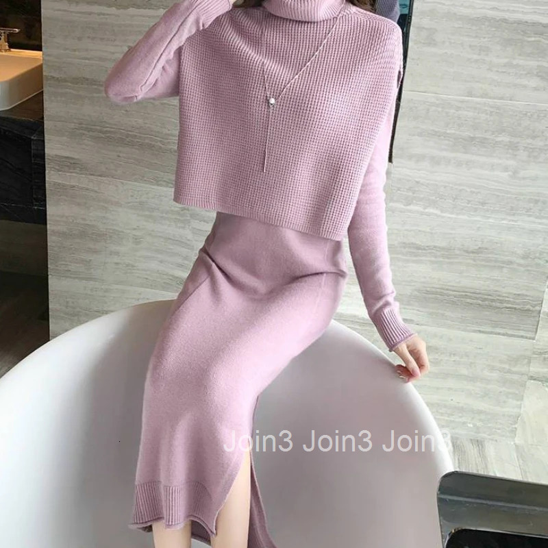 Grey Turtleneck Robe Clothing Crochet Long Purple Solid Female Dress Maxi Womens Dresses Black Evening Knit Sweat-shirt Trend E
