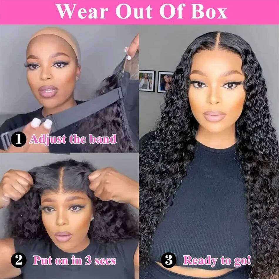 5x5 Frontal Wig Preplucked Brazilian Glueless Deep Wave Ready to Wear 4x4 Hd Lace Front Curly Human Hair Wigs