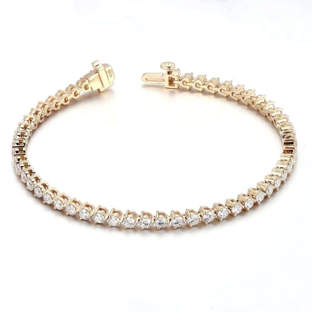 14k Lab Grown Tennis Bracelet Igi GIA Round Cut Jewelry