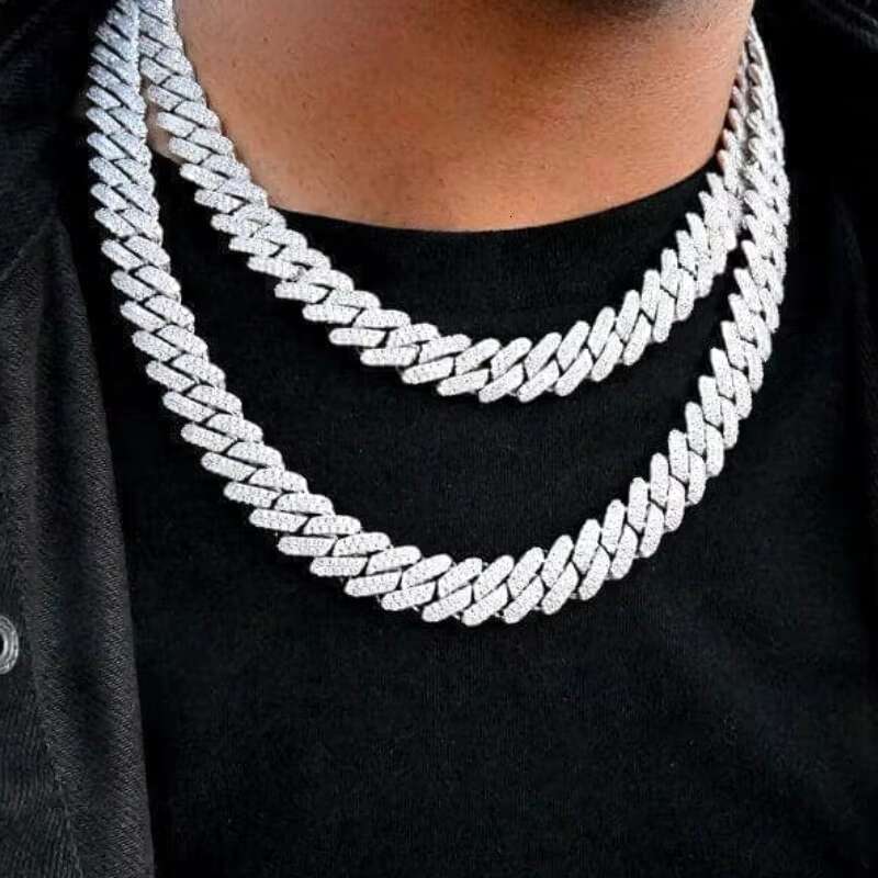 Cuban Link Moissanite Necklace Hip Hop Chain 6mm 10mm 925 Silver 18 Inches 20 Inches 22 Inches Moissanite Cuban Link Chain