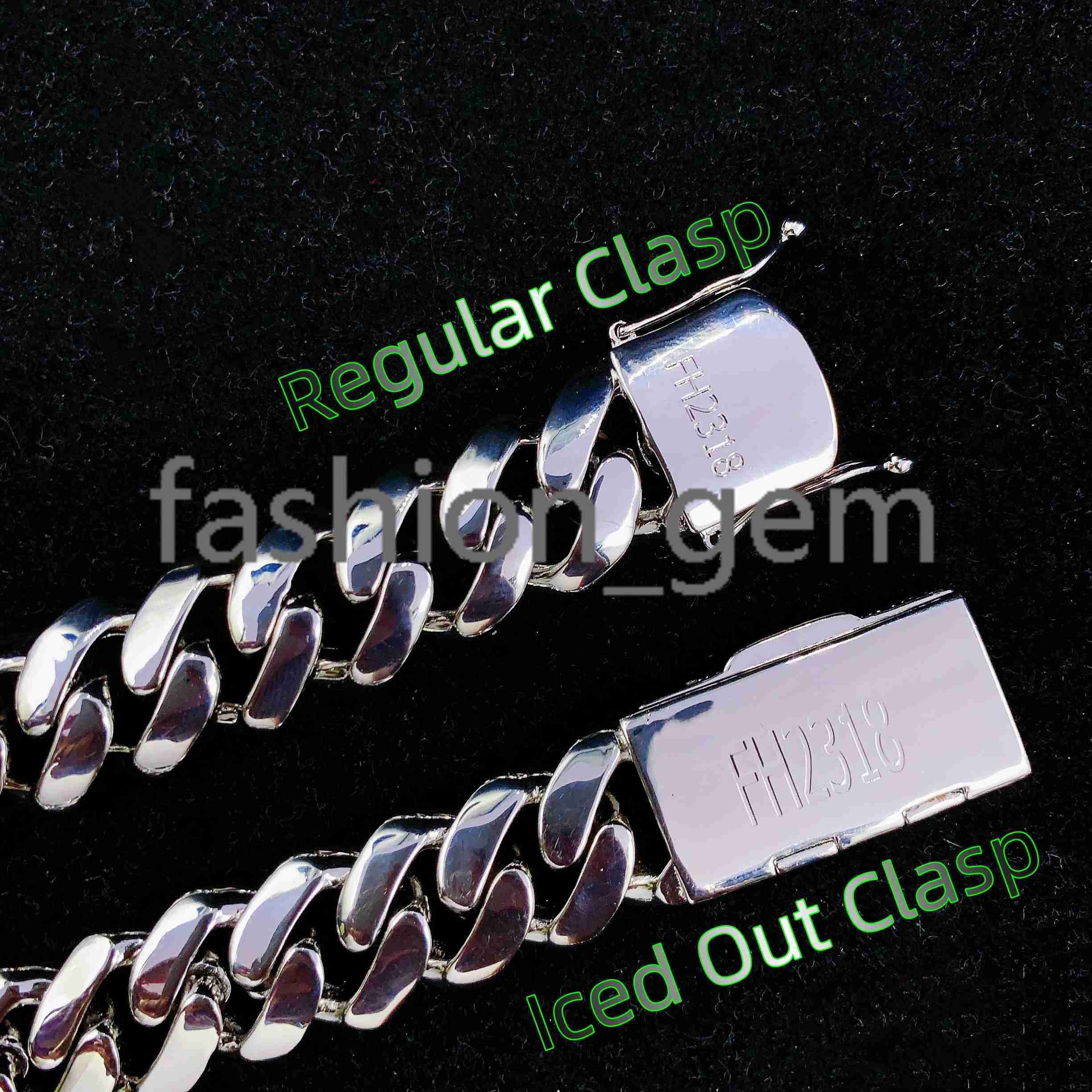 Jewelry Plain Cuban Chain VVS Moissanite Iced Out Box Cuban Link Chain Rapper Hip Hop Necklace Rock