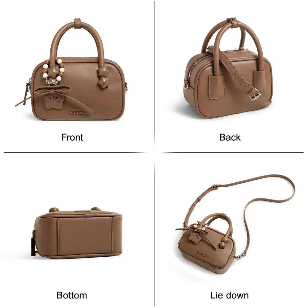 TOUTOU Women Bowling Handbag Replica Boston Mini Designer One Shoulder Crossbody Bag For Cosmetics Valentine Gift