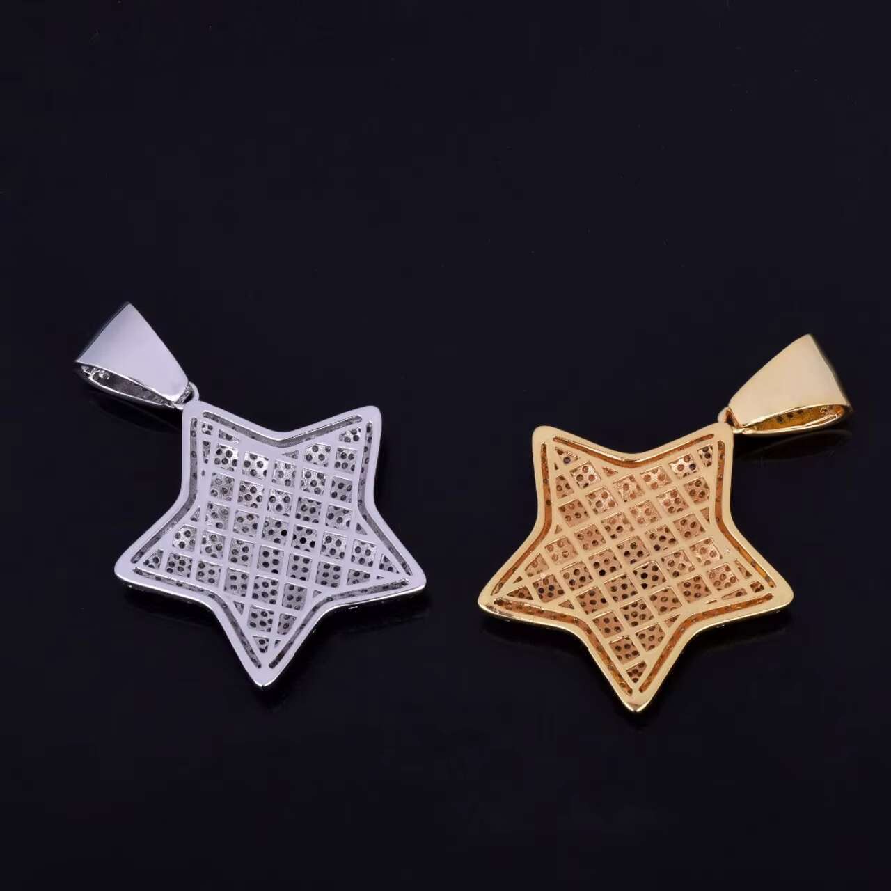 Stylish 18K Gold 925 Sterling Silver Moissanite Pentagon Star Pendant Western Style Hip Hop Pendants Charms