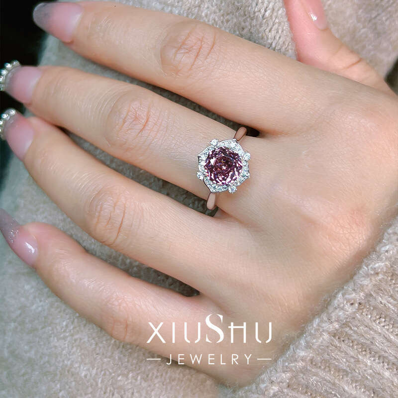 Millennial Rose Cut Light Luxury Versatile Inlaid High Carbon Diamond Elegant High-end Niche Design Simple Ring