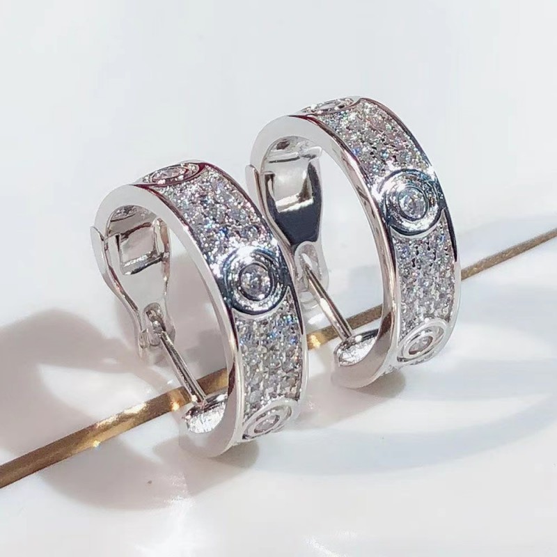 Full Diamond Round Earrings Vintage Style Drop Earrings Fashionable 925 Sterling Silver Personalized Temperament