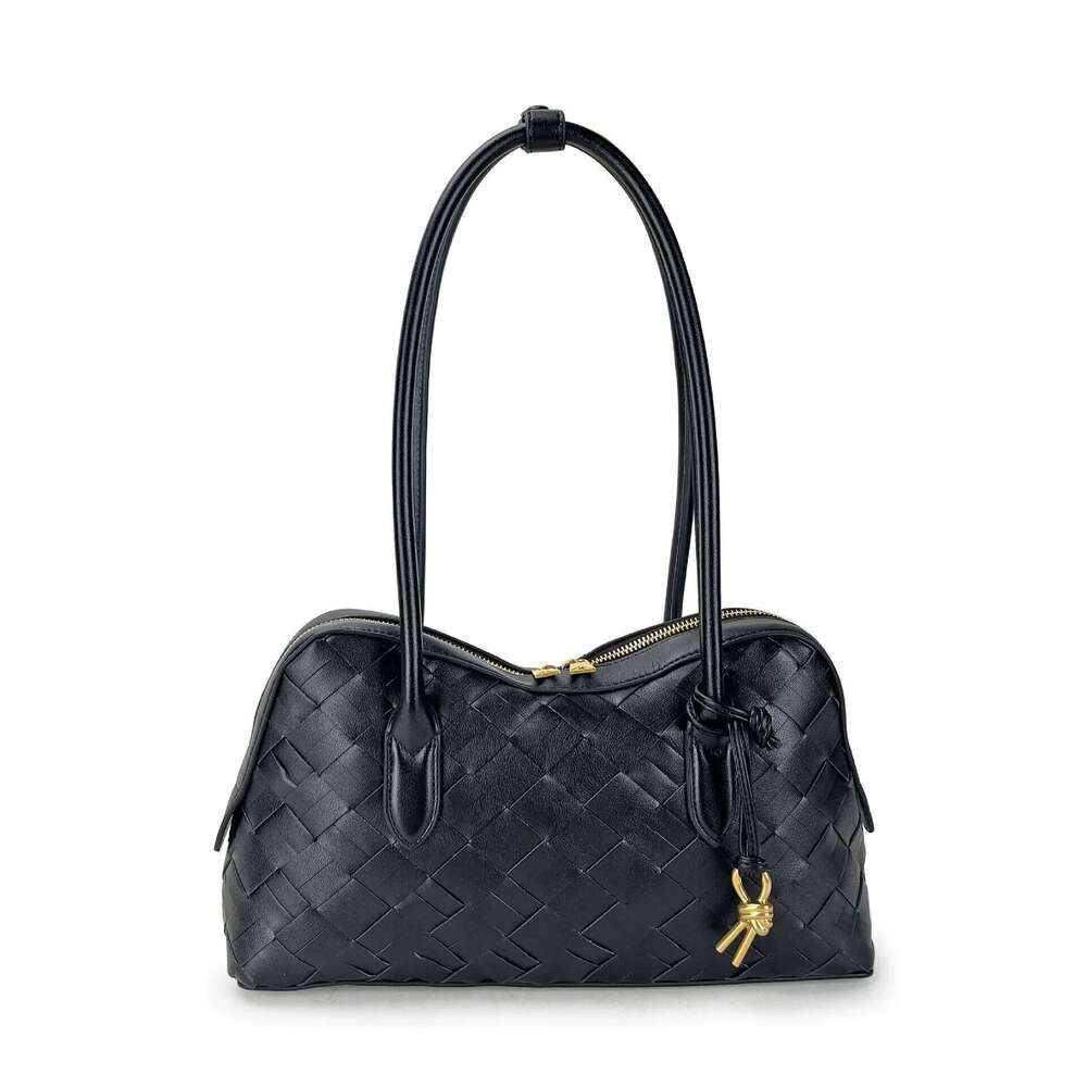 Cowhide Braided Underarm 2025 Summer New Niche Design Genuine Leather Large Capacity Simple Vintage Women's Shoulder Bag