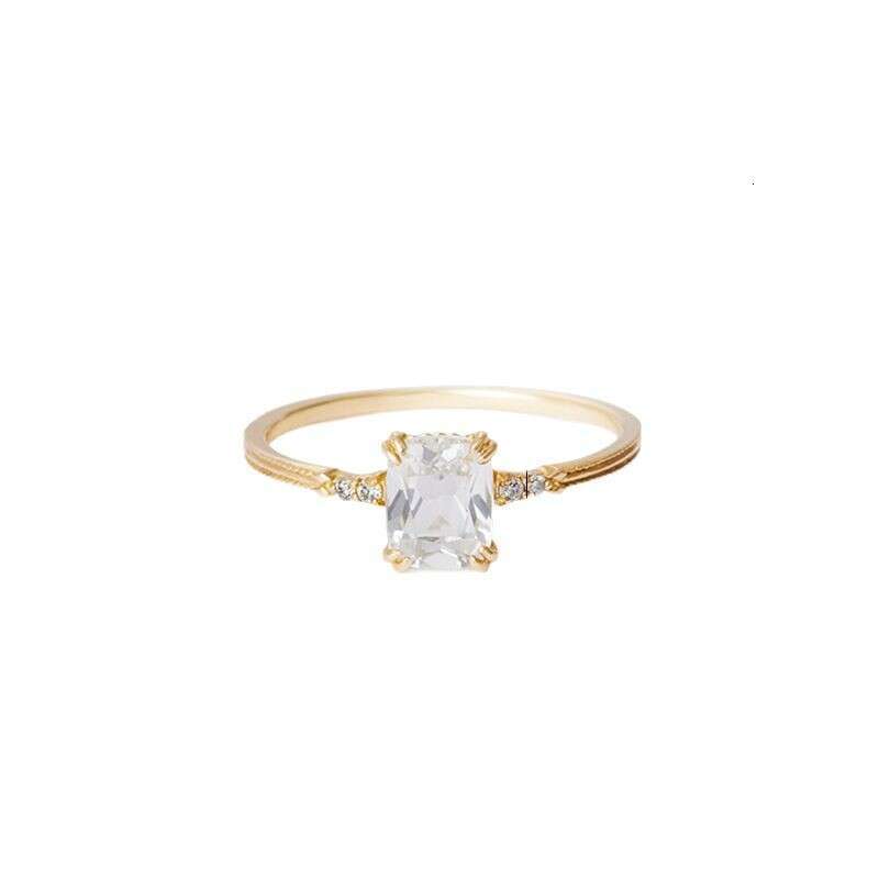 Light Luxury Style Niche Design High-end Sense Diamond-studded Gold-plated Open Ring for Women Jewelry Accessories
