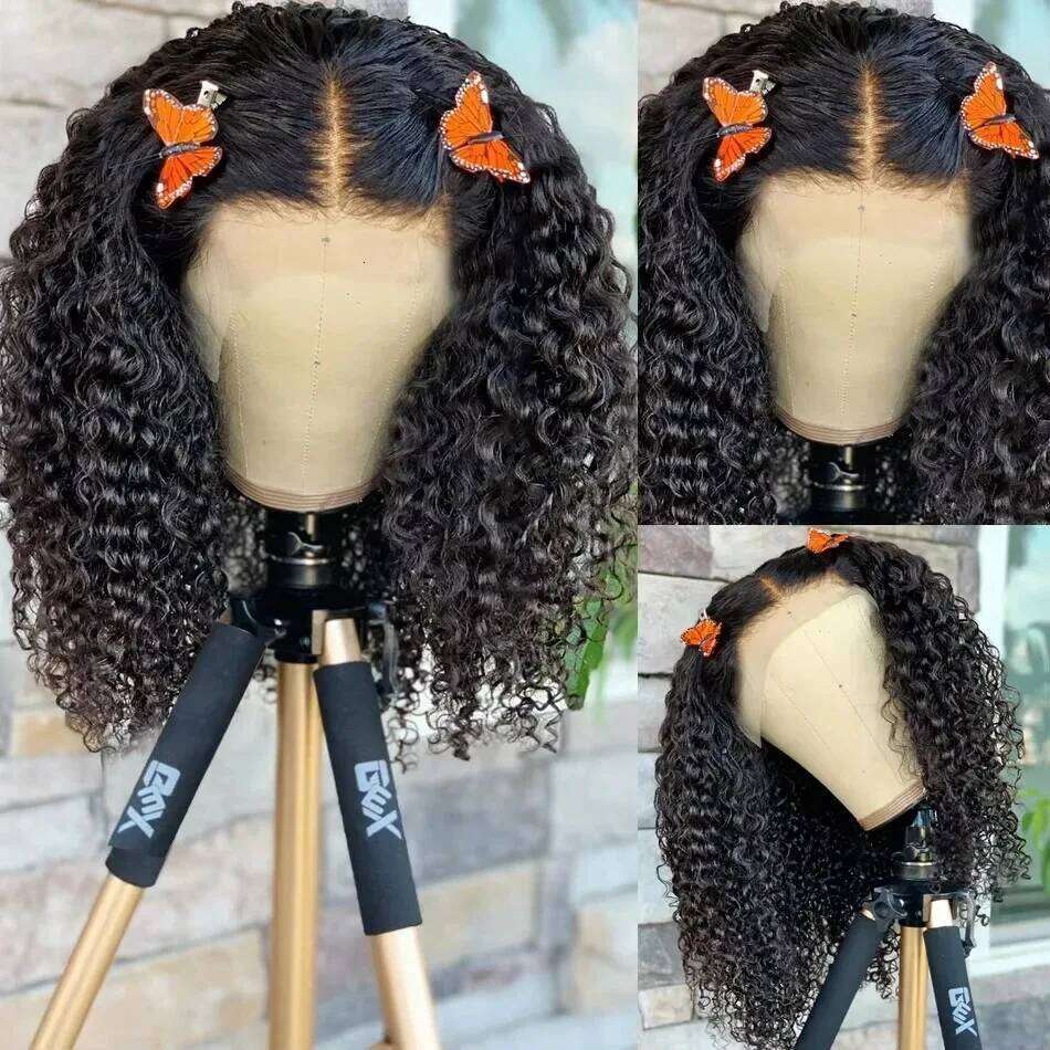 Linktowig Curly Short Bob 13x6 HD Human Hair Wigs Deep Wave 13x4 Transparent Lace Front 5x5 Closure Wig For Women