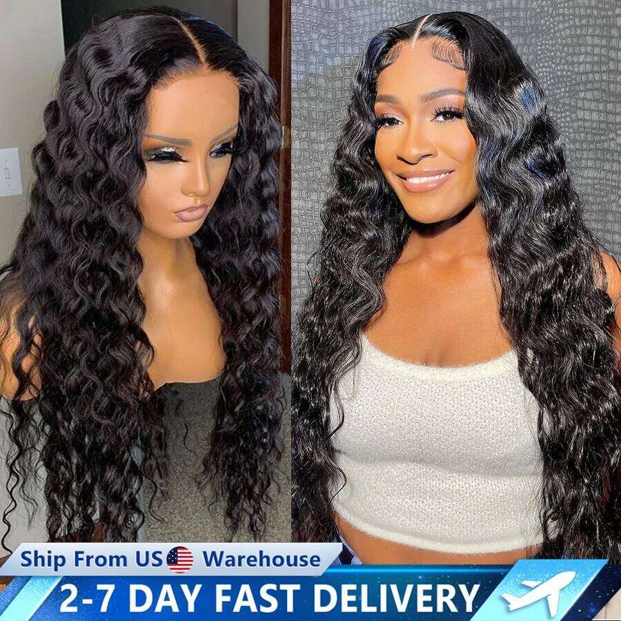 13x4 13x6 Deep Wave Transparent Lace Front Glueless Wigs Human Hair Ready To Wear 6x4 5X5 Closure Wig Preplucke