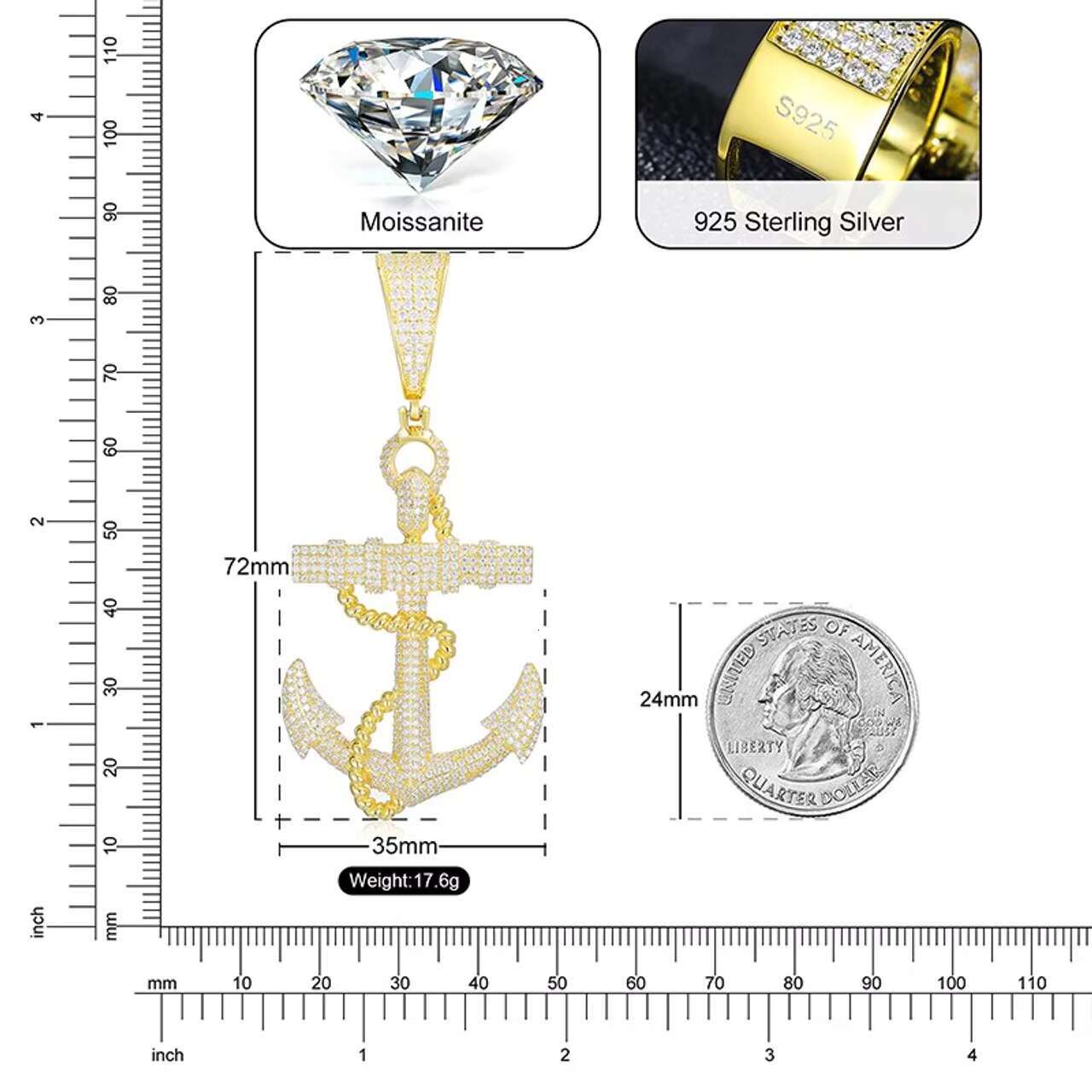 Chic Unisex Heavy Gauge Hip-Hop Inspired Link Bracelet Featuring Precious VVS Diamonds And Moissanites