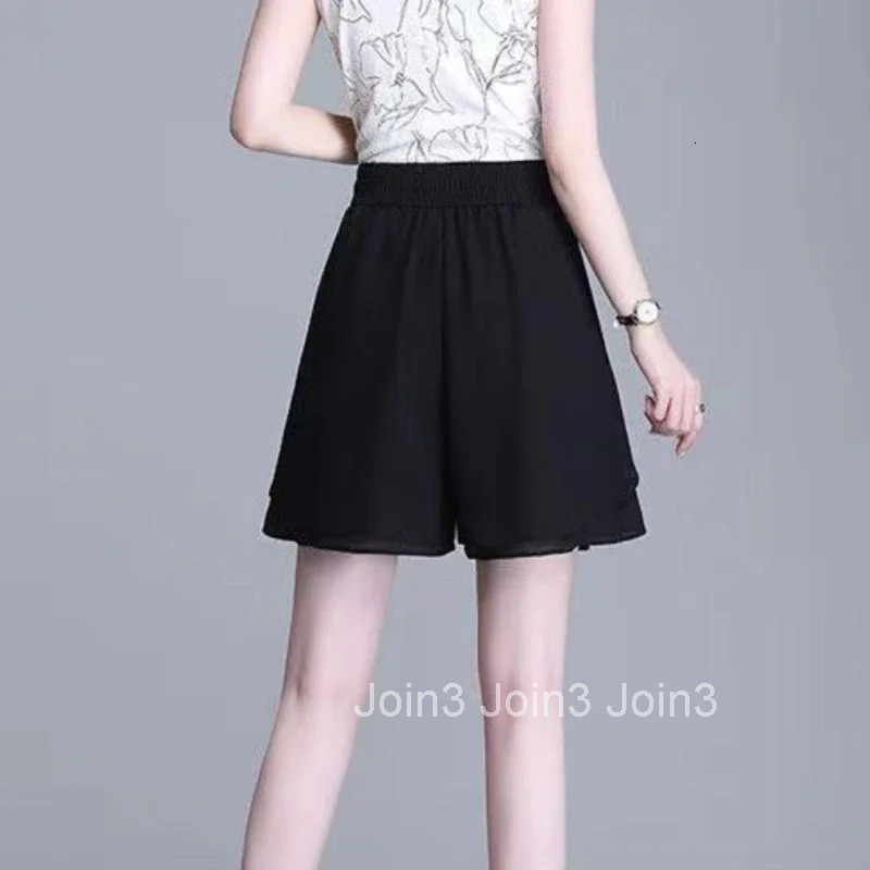Baggy Skirt Pants High Waist Shorts for Women Woman Short Chiffon Black Loose Culotte Outdoor Youthful 2000s Clothes Y2k Casual