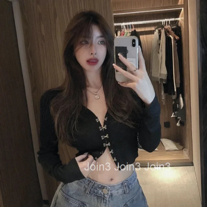 Top Female Crop Polyester Womens Long Sleeve T-shirt Autumn Winter Sale Youthful Clothes Y2k Tee Korean Streetwear Reviews Yk2