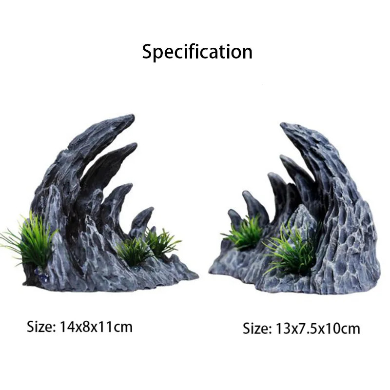 Resin Aquarium Decoration Fish Tank Simulated Canyon Ornament Acuario Rocks for Aquarium Fish Decor 2pcs 250613