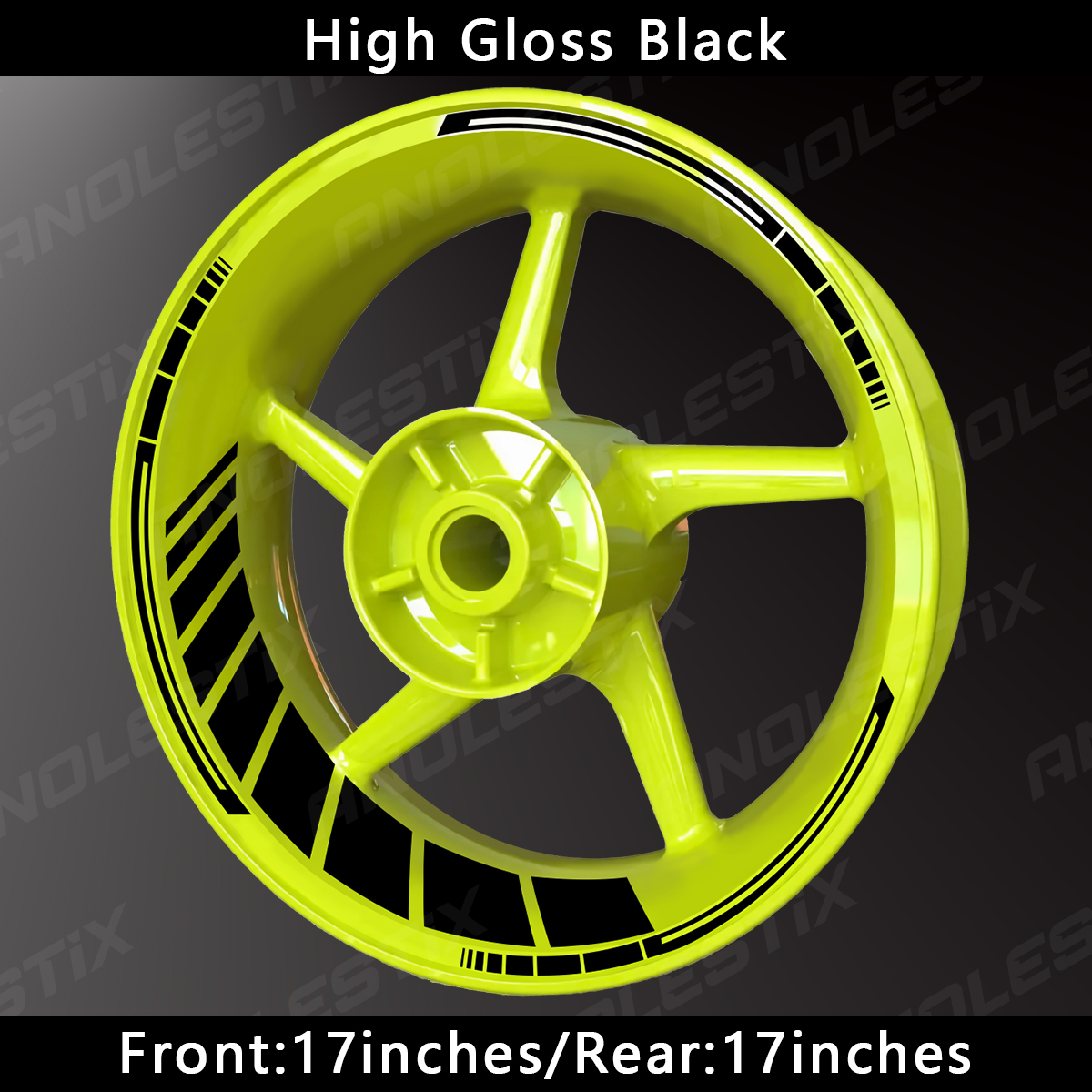 AnoleStix Reflective Motorcycle Wheel Stickers Hub Decal Rim Stripe 17 Inchs For YAMAHA Honda Kawasaki Suzuki BMW KTM Triumph