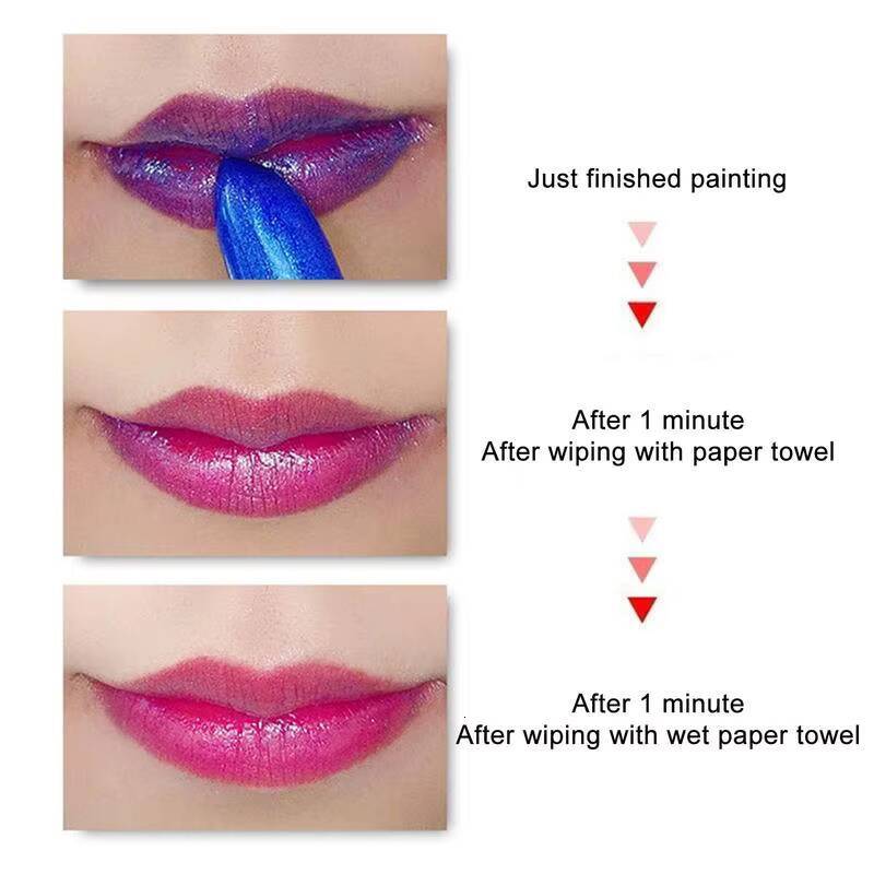 Changing Magical Blue Color Change Lipstick Moisturizing Non-stick Cup Waterproof Lip Gloss For Women happy