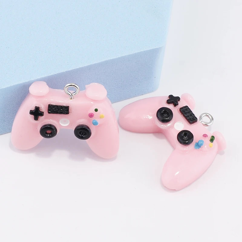 10Pcs 23MM Gamepad Resin Charms Diy Findings Kawaii 3D Phone Keychain Bracelets Earrings Pendant Charms for Kids Jewelry Making 250609