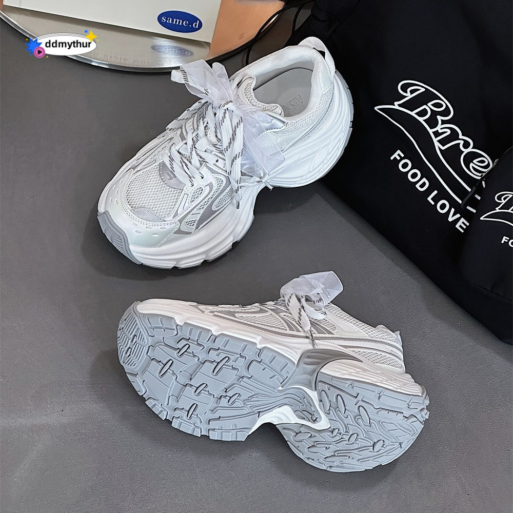 European Style Casual Sneakers Early Spring 2025 New Versatile Thick-Soled Dad Women's Shoes ddmythur