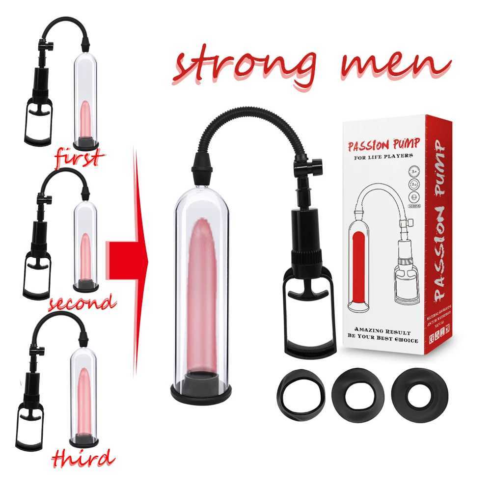 Penis Pump Sex Toys Male Masturbator Penile Extender Vacuum Pump Penis Enlargement Delay Lasting Trainer Massager Ring for Men W250618