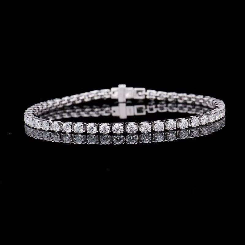 S Sier Bracelet 2mm DEF VVS Silicon Stone Hip-Hop Tennis Chain