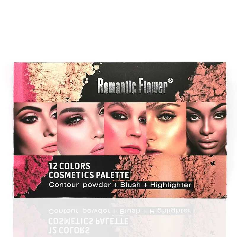 12 Colors Cosmetics Palette Contour Powder Blush Highlighter Set Waterproof Long-Lasting Makeup Kit for Professional Home Use XJ250618