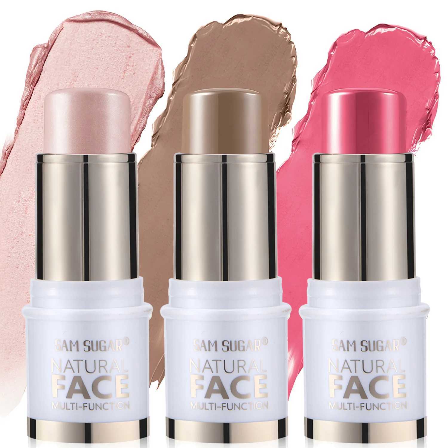 SAM SUGAR Highlighter Stick Brightening Skin Tone Contouring Natural Stereo Concealer Blush Multi-Purpose Stick 3pcs XJ250618