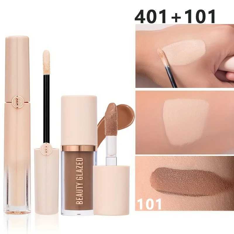2Pcs Travel Face Makeup Set Liquid Concealer+Liquid Contour Matte Finish Full Coverage Long-lasting Waterproof XJ250618